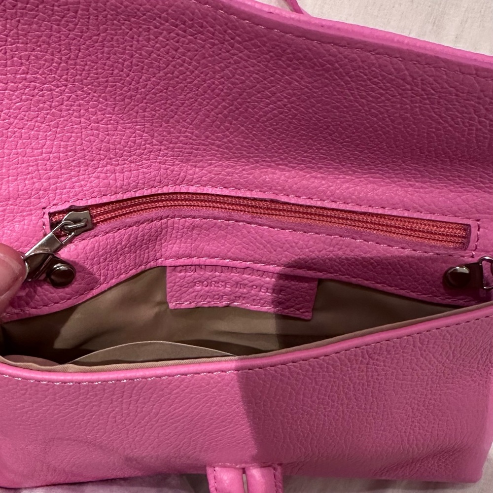Pink Leather Clutch / Crossbody - Picture 4 of 5